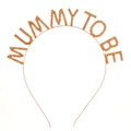 Roségouden Mummy To Be haarband met glanzende strass-steentjes voor babyshowers - Roségoud Champagne Zirkonia MUMMY TO BE