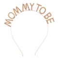 Roségouden Mommy To Be hoofdband met fonkelende strassteentjes voor babyfeestjes - Champagne Mommy To Be