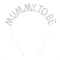 Zilveren Mummy To Be haarband met strassteentjes voor baby shower feestjes - Zilver Mummy To Be