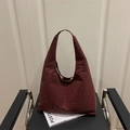 Grande borsa tote bordeaux con stampa leopardata per il tempo libero e ufficio - Rosso