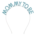Cerchietto Mommy To Be in metallo argento con strass blu per festa futura mamma - Blu Lago Mommy To Be
