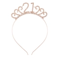 Corona per il 21 compleanno in oro rosa con strass scintillanti e design a cuore - Oro rosa
