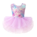 Mouwloze ballet tutu jurk voor meisjes met paarse sterrenprint en gelaagde rok - 90cm / Kleurrijk