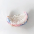 Detail view of multi-layered macaron color tulle tutu skirt with soft pleated mesh texture - XS (60-80cm) / Dreamy Rainbow