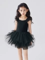 Robe de ballet noire élégante pour filles avec volants en tulle et jupon multicouche - M (110cm) / Noir