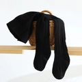 Toddler girls black cable knit leggings in soft combed cotton for autumn and winter - 18/20 (6-12 Months) / Black