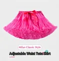 Girls rose pink tutu skirt with adjustable waist and elegant satin bow decoration - Rose Red