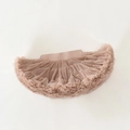 Detailed top-down view of a puffy multi-layer pink tulle tutu skirt with elastic waistband - L (130-140CM) / Bottoms / Milk Tea