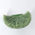 Sage green multilayered mesh tutu skirt for girls with elastic high-stretch waistband - XS (60-80CM） / Bottoms / Dark Fruit Green