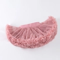 Close-up of pink layered mesh tutu skirt with comfortable wide elastic waistband - XS (60-80CM） / Bottoms / Dusty Pink