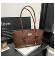 Bolso tote marrón con estampado de cocodrilo y elegantes detalles de correas anudadas - Estilo con Patrón de Cocodrilo / Marrón (Estilo 1)