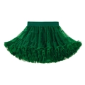 Gonna tutu in tulle verde scuro per bambine con paillettes luccicanti ed elastico in vita - XS / Verde con Glitter Argentato