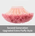 Pink multi-layered fluffy tutu skirt for girls with voluminous pleated mesh and elastic waistband - XS / Hot Pink