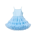 Detail of light blue girls' tutu dress featuring multi-layered mesh and silk bows - XS (90cm) / Dresses / Glacier Blue