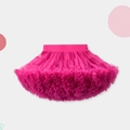 Hot pink girls' multi-layer tutu skirt with elastic waistband and pleated tulle - 130 / Dragon Fruit