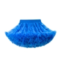 Vibrant blue layered tutu skirt for girls featuring a stretchy comfortable elastic waistband - S / Klein Blue