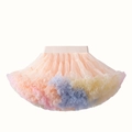 Detail of multi-layer macaron mesh tutu skirt with high-elastic waistband for kids - S / Ice Cream Color