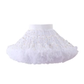 White multi-layered girls tutu skirt with gold foil star patterns and elastic waistband - XS / White Star