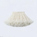 Classic white multilayered tulle tutu skirt for girls with high elastic waistband - XS (70-90CM) / Off-white