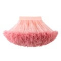 Pinkish orange multi-layer fluffy tutu skirt for girls with elastic waistband - S / Peach Pink