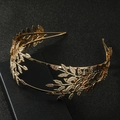 Golden Greek Goddess leaf headband with laurel design on elegant black gift box - Gold