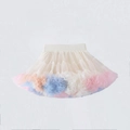 Colorful tiered mesh tutu skirt for girls featuring pastel layers and elastic waistband - XS (70-90CM) / AB Color