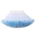 Light blue and white tiered tutu skirt with multi-layered tulle and elastic waistband - XS (70-90CM) / White Blue