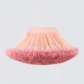 Pink gradient layered tulle tutu skirt for girls with elastic waistband and ruffles - Peach Watermelon Red