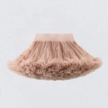 Jupe tutu classique multicouche en tulle rose poudré pour filles avec taille élastique - L (120-135CM) / Thé au lait