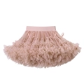 Girls dusty pink multi-layered tulle tutu skirt with elastic waistband and bow detail - L / Milk Tea Bow
