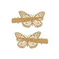 Paar kreative goldene Schmetterlings-Haarspangen mit feinen Metallflügeln für Damen - Gold Paar