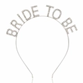Serre-tête Bride to Be argenté avec strass brillants pour accessoires de mariage - K Blanc/Argent