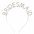 Silver alloy headband with BRIDESMAID rhinestone letters for bridal wedding parties - Silver