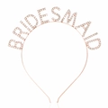 Rose gold bridesmaid headband with sparkling rhinestones for wedding hair styling - Rose Gold