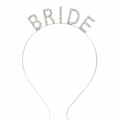 Silver rhinestone BRIDE headband for bachelorette parties and bridal hair accessories - Silver