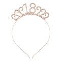 Tiara per 18° compleanno in oro rosa con strass scintillanti per decorazioni di feste - Oro rosa