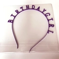 Purple birthday girl headband hair accessory for themed parties and kids celebrations - Purple