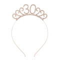 Roségouden tiara voor de 30e verjaardag met fonkelende strassteentjes voor feest - Roségoud