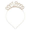 Tiara 18esimo compleanno in oro rosa con strass e dettagli eleganti intagliati - Oro