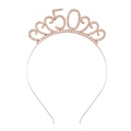 Tiara per il 50° compleanno in oro rosa con strass luccicanti per decorazioni festa - Oro rosa