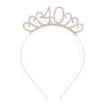 Tiara scintillante con strass per il 40° compleanno con elegante numero 40 in cristallo - Oro