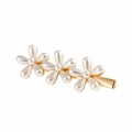 Fermaglio per capelli a girasole dorato con eleganti petali di perle di tendenza - Oro