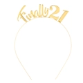 Goldenes Finally 21 Geburtstag Haarreif für Frauen Partyzubehör und Haarschmuck - Gold