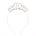 Cerchietto a corona per il 70 compleanno in oro rosa con strass scintillanti per festa - 70° Oro Rosa