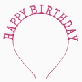 Cerchietto Happy Birthday rosa acceso con lettere a raggiera per feste di compleanno - Rosa Rossa