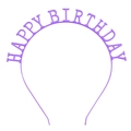 Cerchietto viola Happy Birthday con lettere in lega per decorazione festa di compleanno - Viola