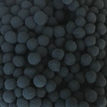 Close-up of 16mm black cotton balls for perfume diffuser pendants and DIY crafts - 50 Pieces (16mm) / Black