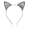 Minimalistisches Katzenohr-Stirnband aus schwarzem Metall für Partys und Weihnachten - Schwarz