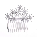 Elegante pettine per capelli da sposa argento con cristalli per acconciature di nozze - Argento