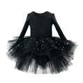 Détail de tutu de ballet noir avec paillettes étoiles dorées et tulle multicouche - 90cm / Noir Marqué à l'Or